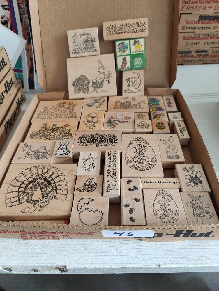 Box #45 of 65, New, old stock rubber stamps, designed mainly for people that like to make their own greeting cards.