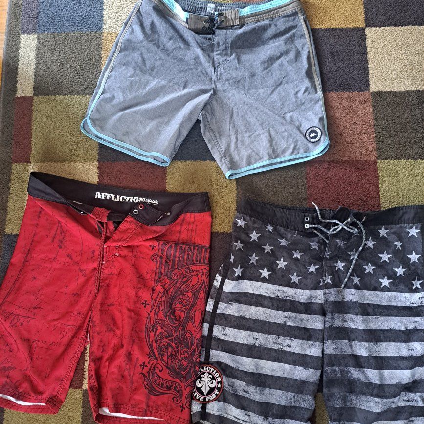 3 pair of mens swim trunks
