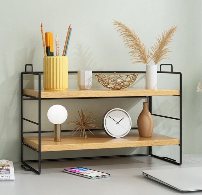 NEW! Desktop Shelf Organizer, Bookshelf Adjustable Storage Tabletop Display