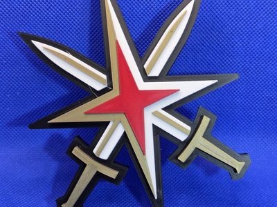 Custom 3D Printed Las Vegas Golden Knights Logo Display Art - NHL Fan Decor