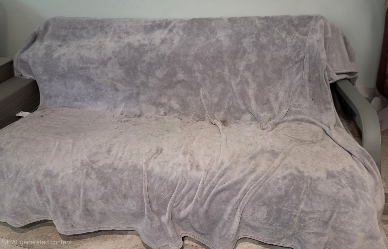 Pull-out sofa bed, black with Grey trim