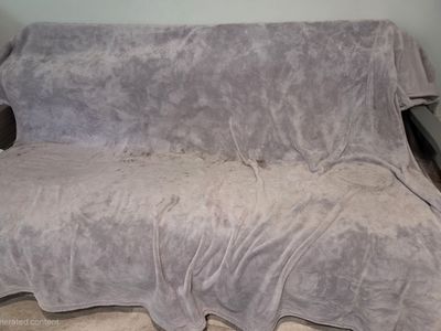 Pull-out sofa bed, black with Grey trim