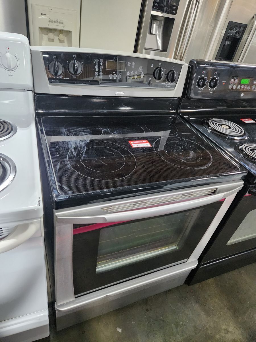 GREAT WHIRLPOOL STAINLESS STEEL GLASS TOP RANGE!