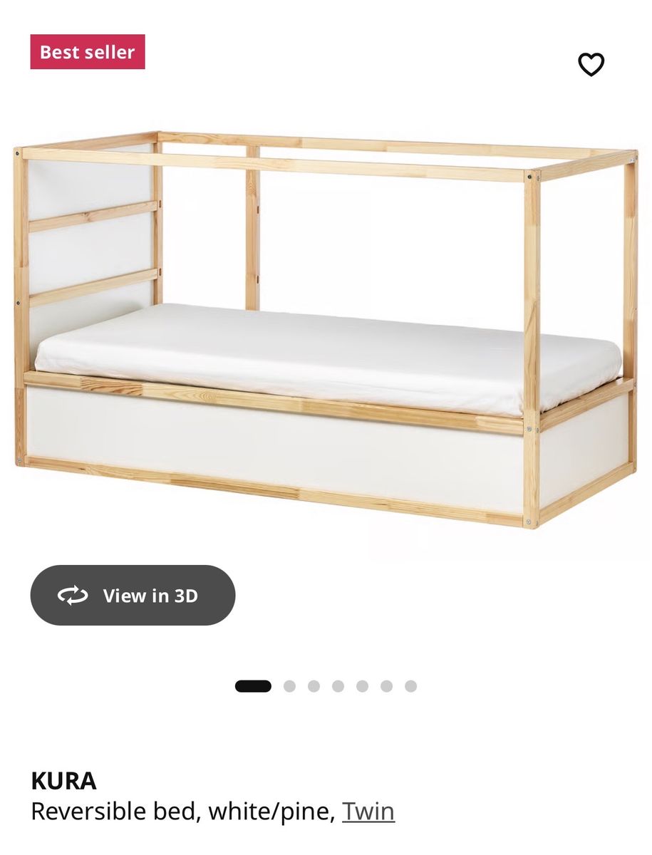 Ikea Kura Reversible Bunk Bed - White Pine