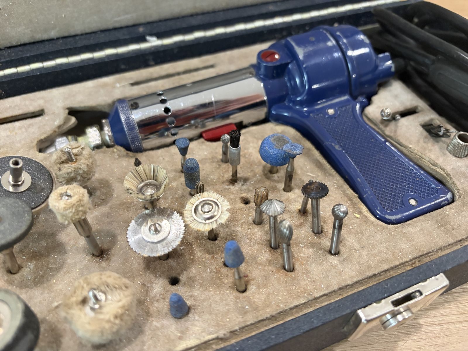 Vintage Craftsman Rotary Tool Kit with Assorted Bits in Original Case