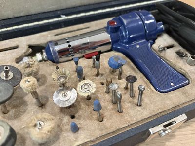 Vintage Craftsman Rotary Tool Kit with Assorted Bits in Original Case