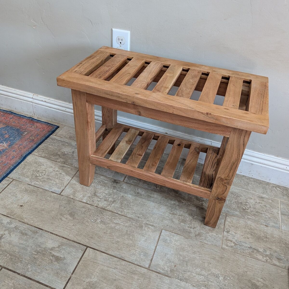 Solid wood mini bench
