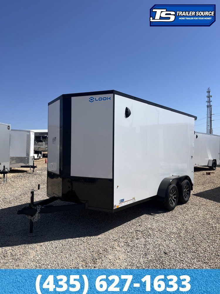 7x14 Look ST DLX Enclosed Cargo Trailer - 7'0" Interior - 7K GVWR - .080 PolyCor, Alloy Wheels, Black Out Package, Rear Spoiler