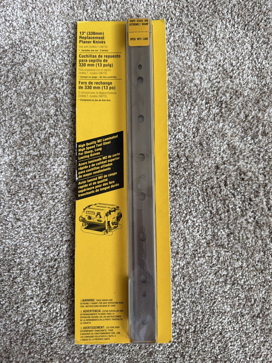 DEWALT DW735 13" (330mm) M2 Laminated Replacement Planer Knives (Set of 3)
