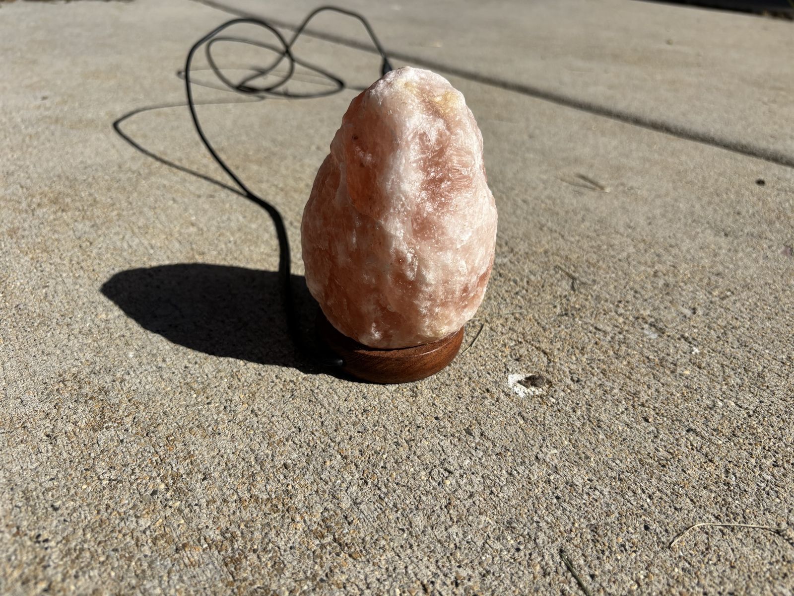 Himalayan Glow Natural Pink Salt Lamp w/ Wood Base & Dimmer Cord
