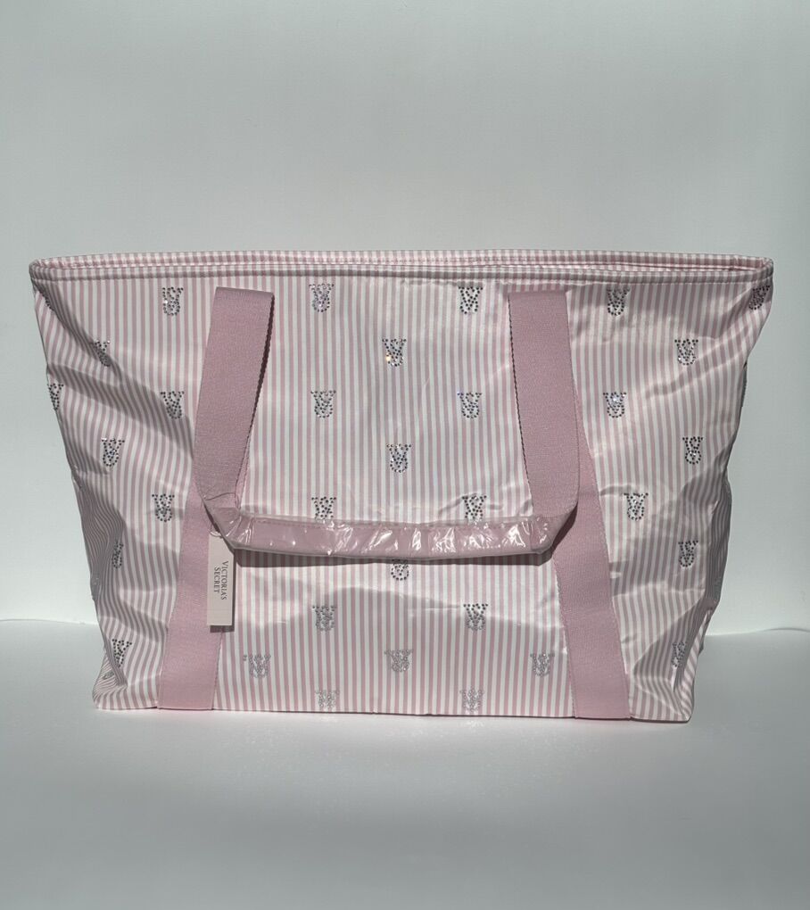 Victoria's Secret Tote Bag Pink Stripe