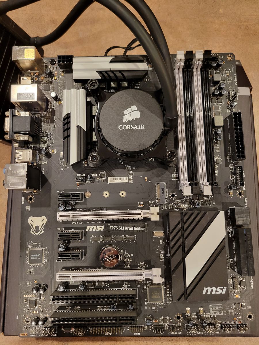 MSI Z97S SLI Krait Edition LGA 1150 Motherboard - Intel i5-4690k and Corsair AIO included