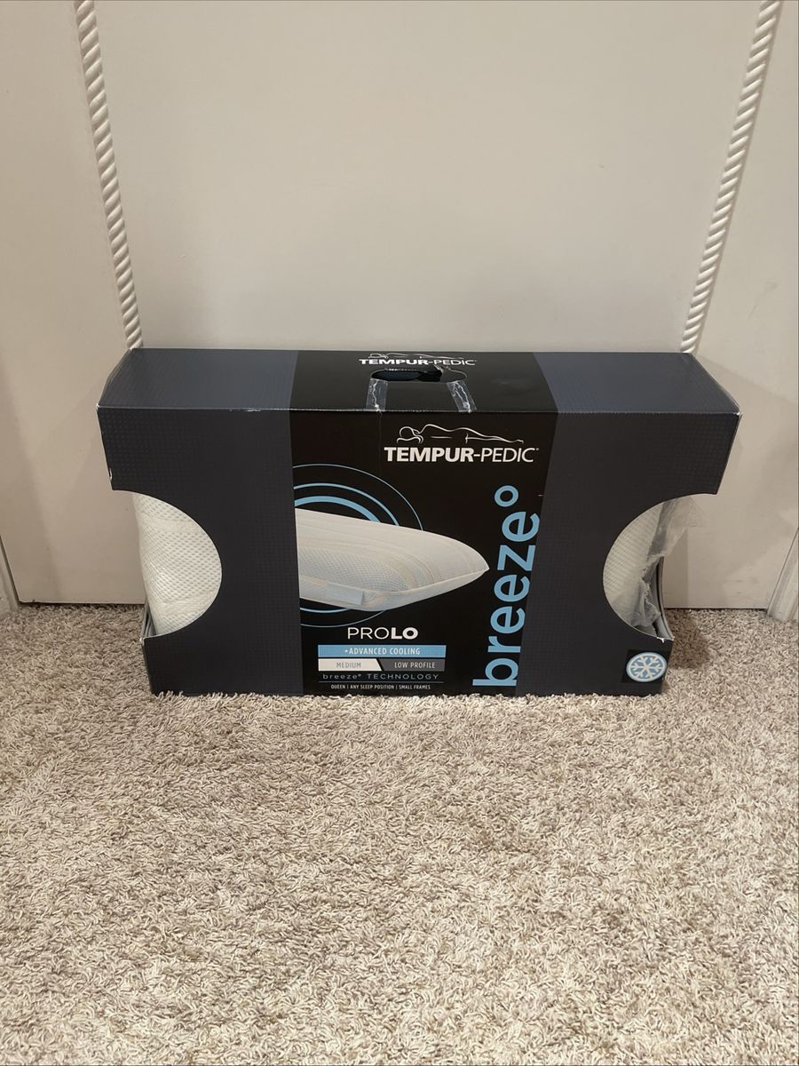 New! Tempur-Pedic Breeze ProLo Queen Pillow Advanced Cooling