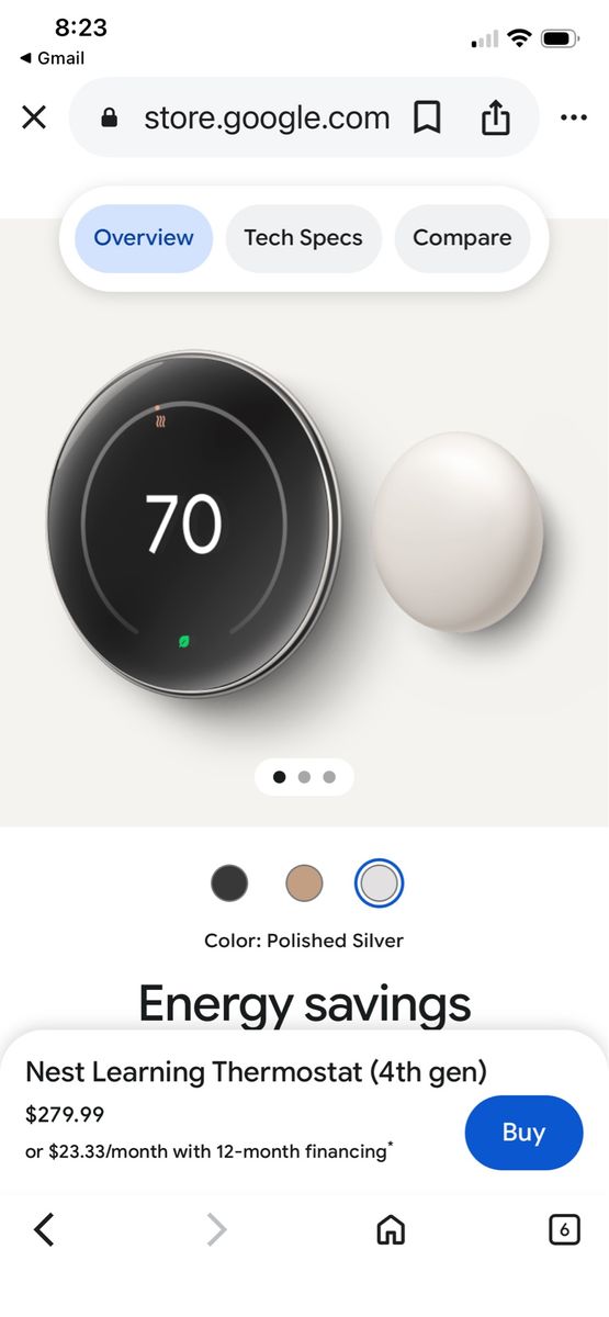 Google Nest learning thermometer (fourth generation) + temperature sensor