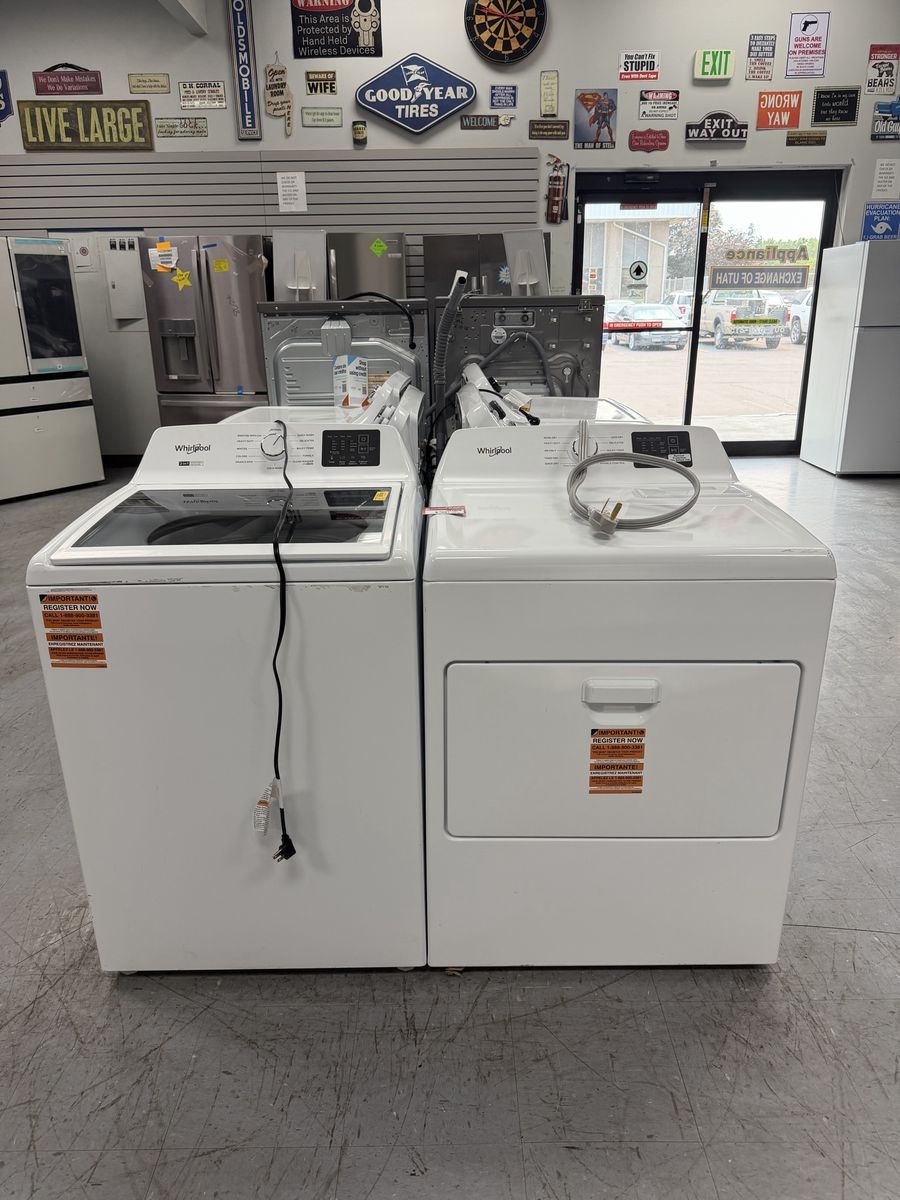 Just like New! Whirlpool White Top-Load Washer & Electric Dryer Set - Excellent Condition