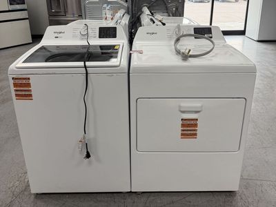 Just like New! Whirlpool White Top-Load Washer & Electric Dryer Set - Excellent Condition