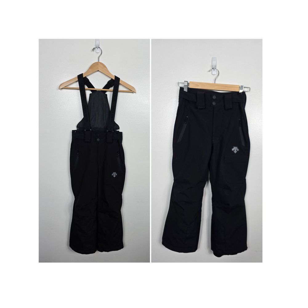 Descente Kids Ski Convertible Snow Bibs Pants Black Size US 8 120 cm
