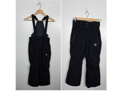 Descente Kids Ski Convertible Snow Bibs Pants Black Size US 8 120 cm