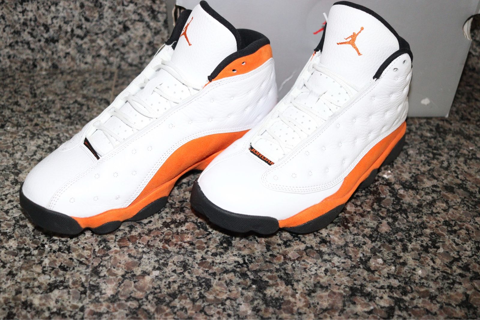 Air Jordan 13 Retro Starfish White Orange Black Basketball Shoes - Size 9