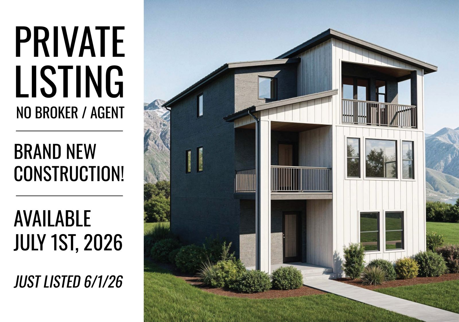 4 Bedroom 3.5 Bath Home for Rent, Brand New Construction, 10 Minutes from Deer Valley, Silver Creek
