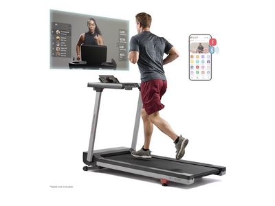 New Sunny Health & Fitness Fully Assembled OneClick-Fold 20" Smart Treadmill with Auto Incline