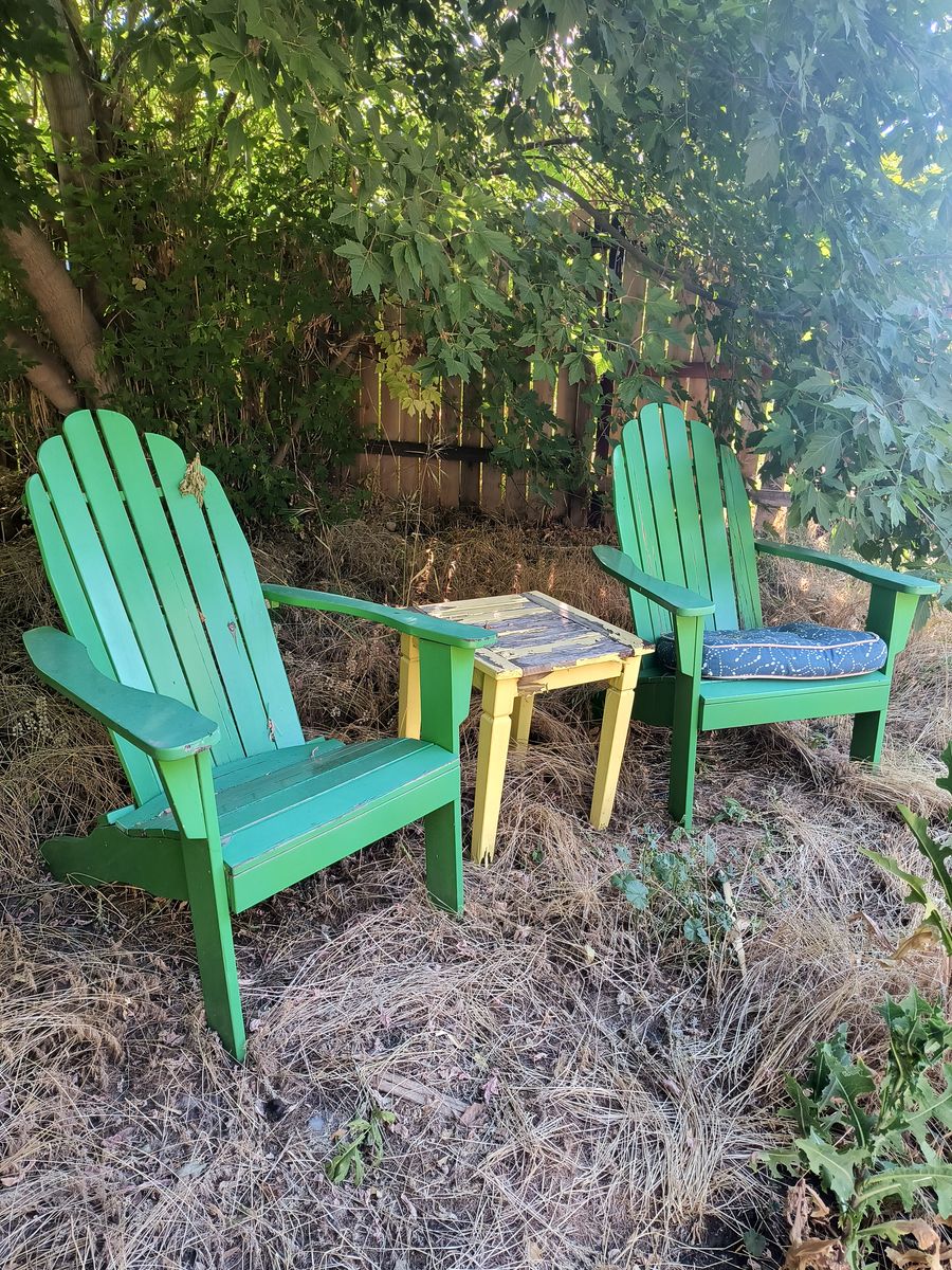 Adirondack Chairs and Side Table