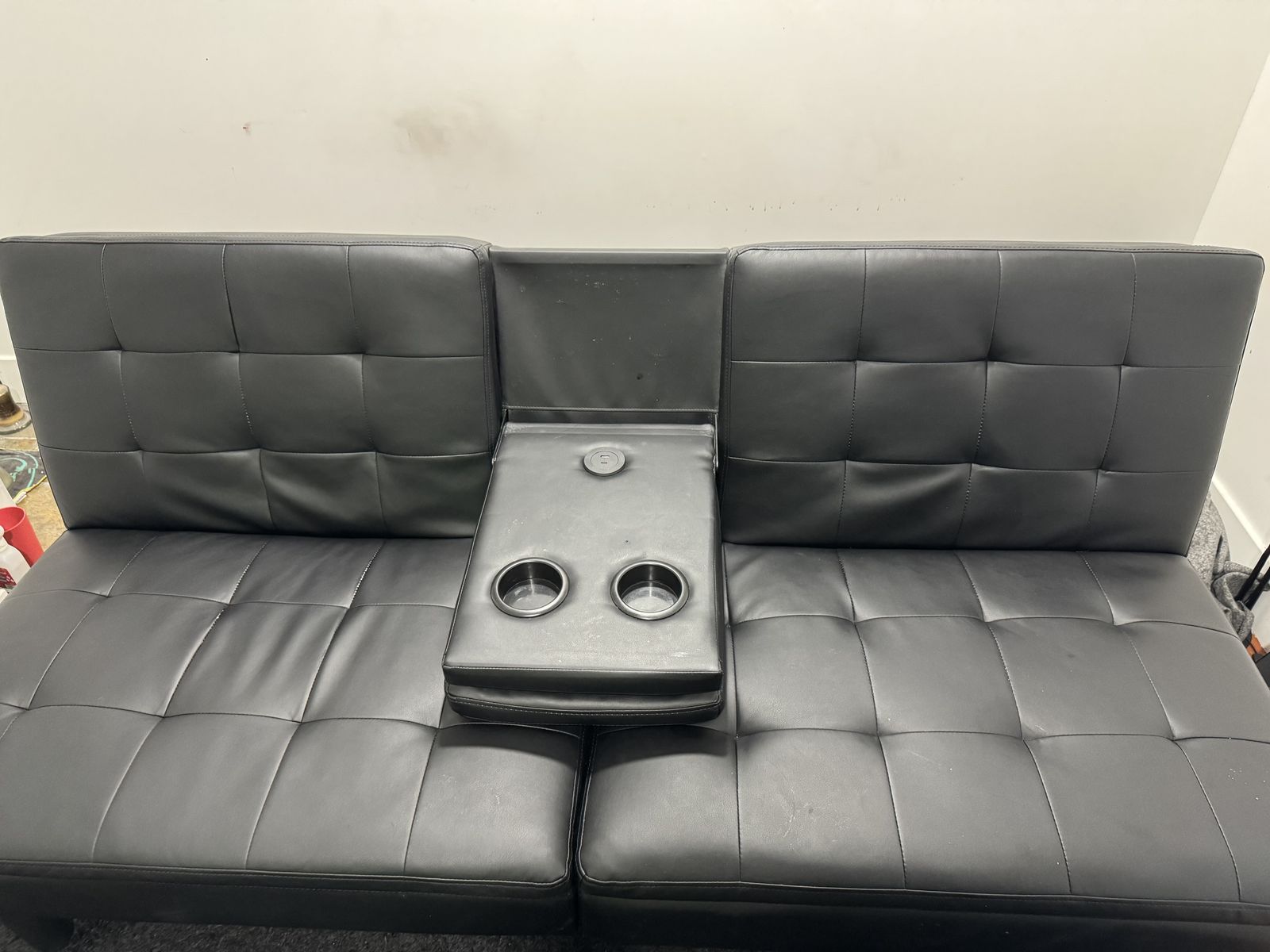 Black Leather futon