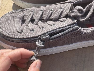 BILLY Footwear Kids Grey Canvas Zip-Around Shoes Adaptive