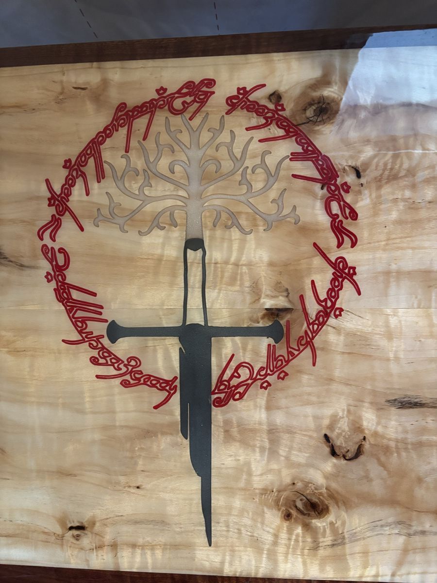 Custom Lord of the Rings Inspired Coffee Table - Handcrafted Wood with Epoxy Finish