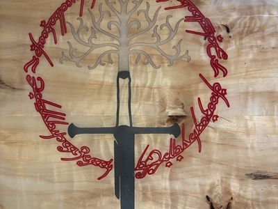 Custom Lord of the Rings Inspired Coffee Table - Handcrafted Wood with Epoxy Finish