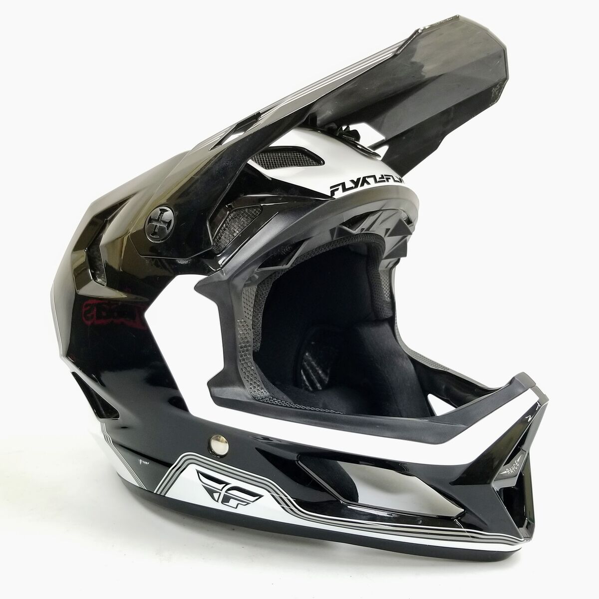 Fly Racing Rayce MTB/BMX Bicycle Helmet (Black/White, Youth Large) (73-3620YL-L-R3-S2)