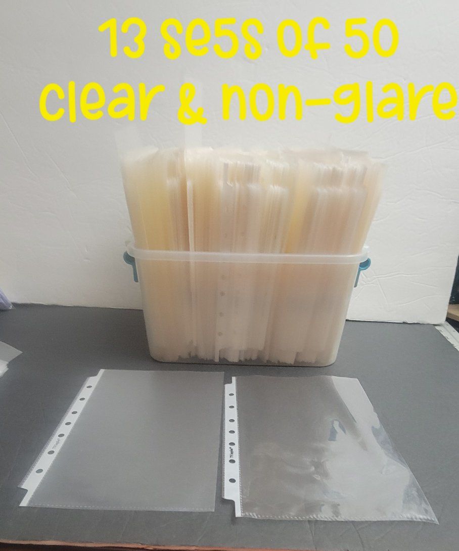 Half Sheet Clear Sheet Protectors and 9x7 Binders Covered in Contact Paper