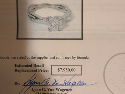 1.04 ct lab grown diamond with 14k white gold ring