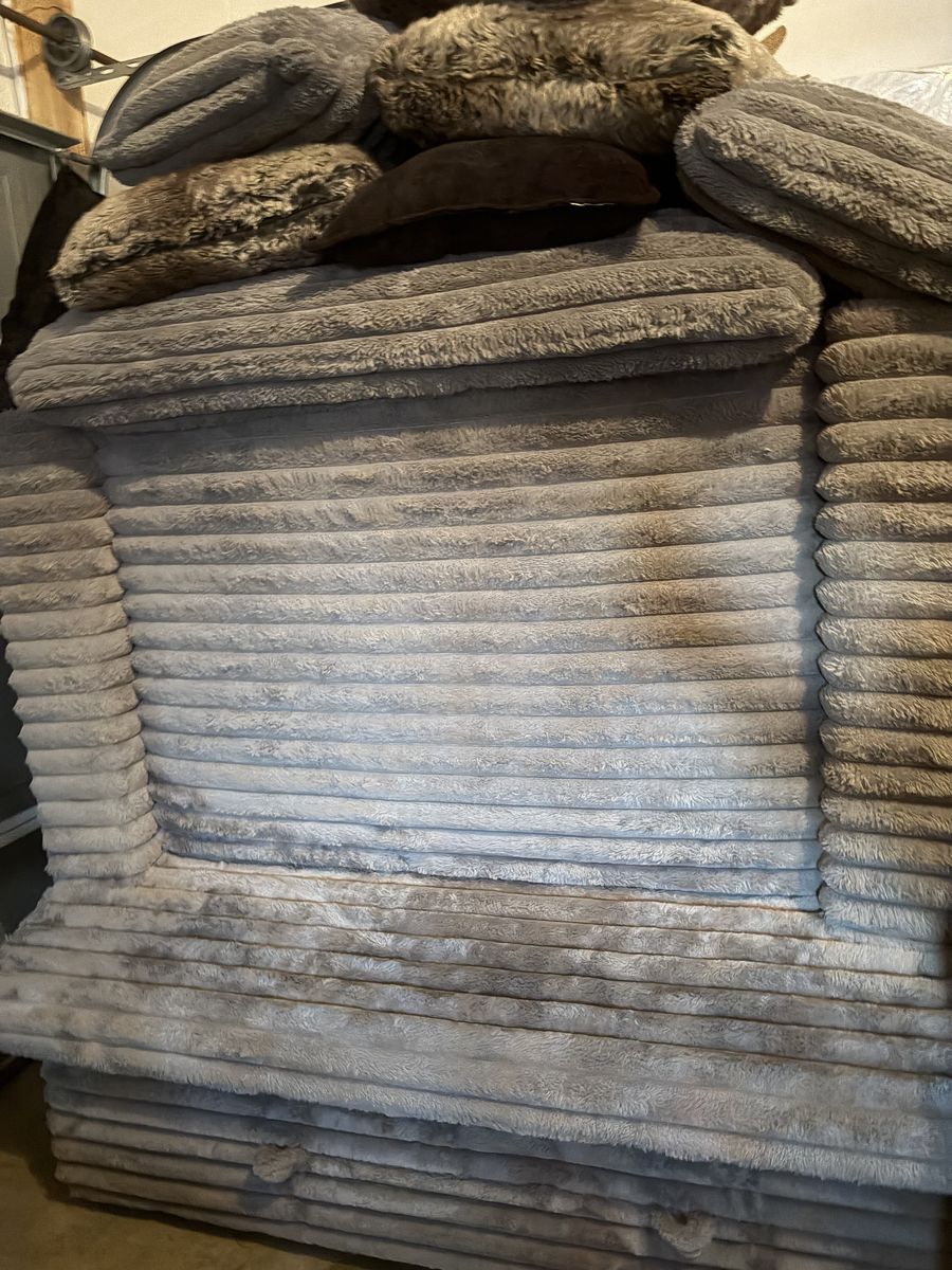 Gray mink loveseat