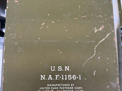Vintage WWII US Navy Metal Cabinet N.A.F-1156-1 - With Original Tools! Mostly Complete.