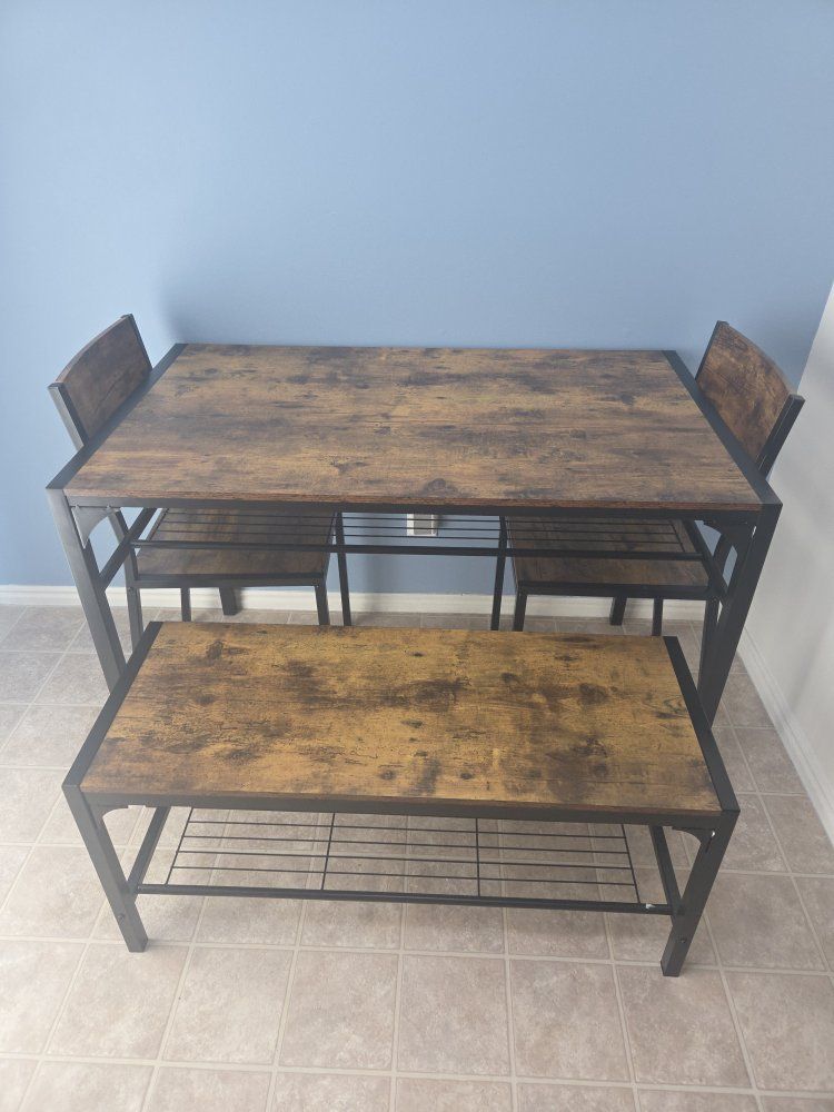 brand new table and chairs with bench