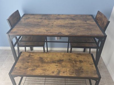 brand new table and chairs with bench