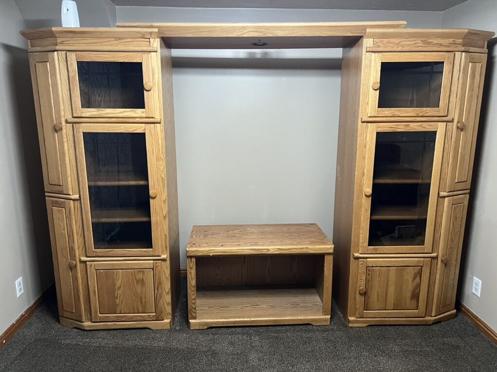 Large Full Wall Wood Entertainment Center