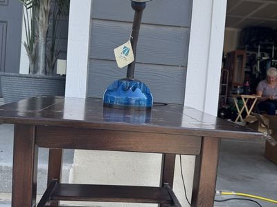 Vintage Test-Rite Flexible Gooseneck Desk Lamp - Blue Base