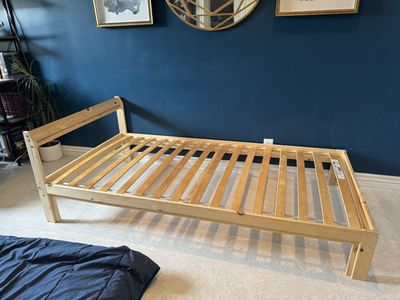 IKEA NEIDEN Twin Bed Frame – Solid Pine – Great Condition