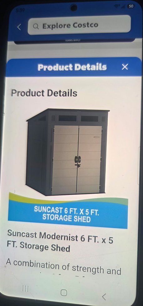 Suncast Modernist 6 FT. x 5 FT. Outdoor Storage Shed - Durable & Spacious