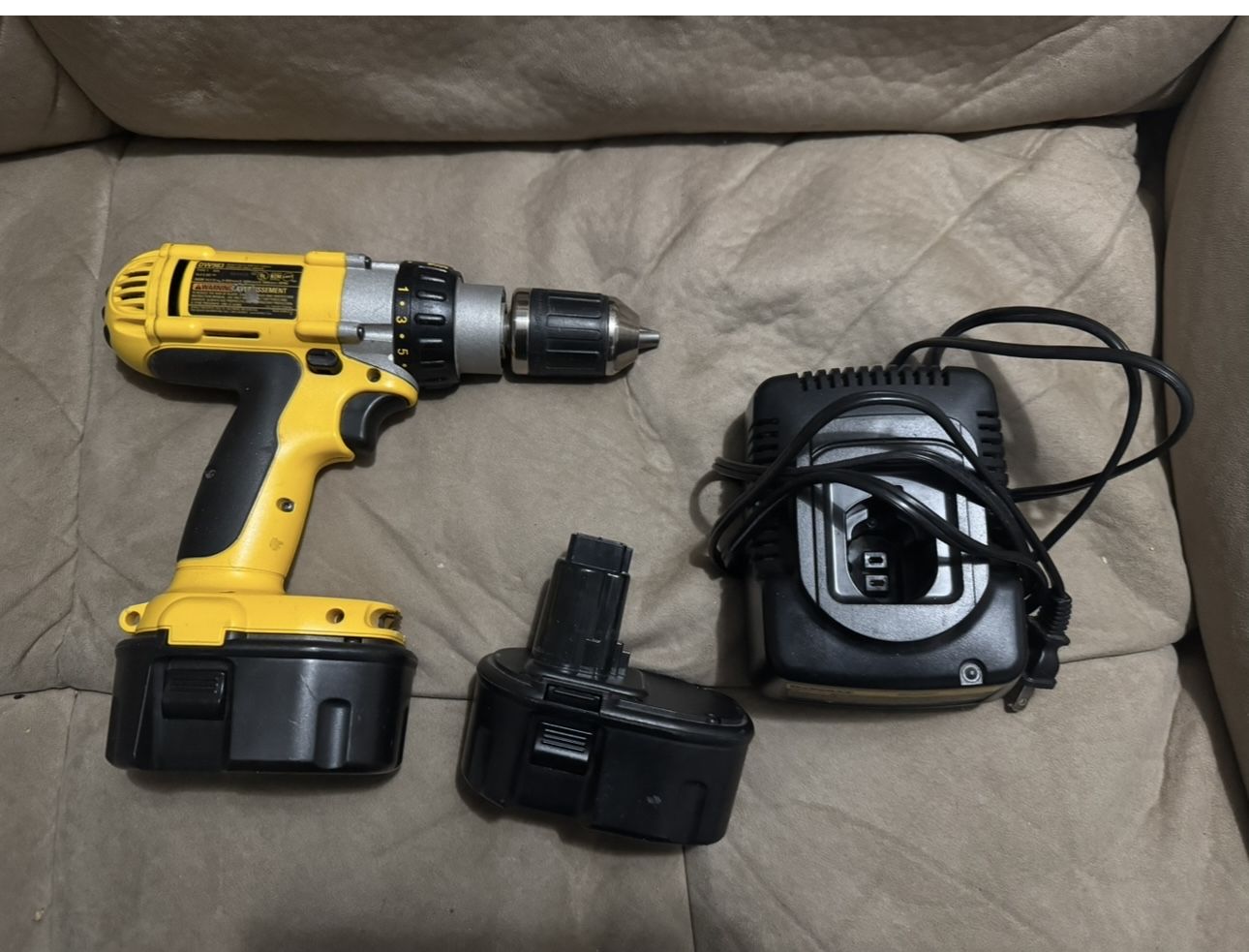 1 drill, charger with 2 batteries 14.4 V   DEwalt