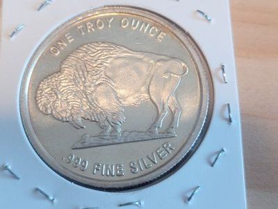 1 oz .999 Fine Silver Buffalo Round Coin - One Troy Ounce Bullion