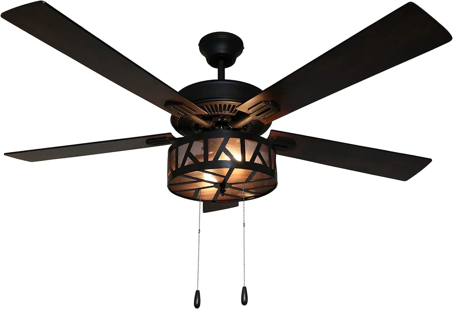 River of Goods 52-in Oil rubbed bronze w Rich Barnwood/light driftwood Blades Ceiling Fan W Light