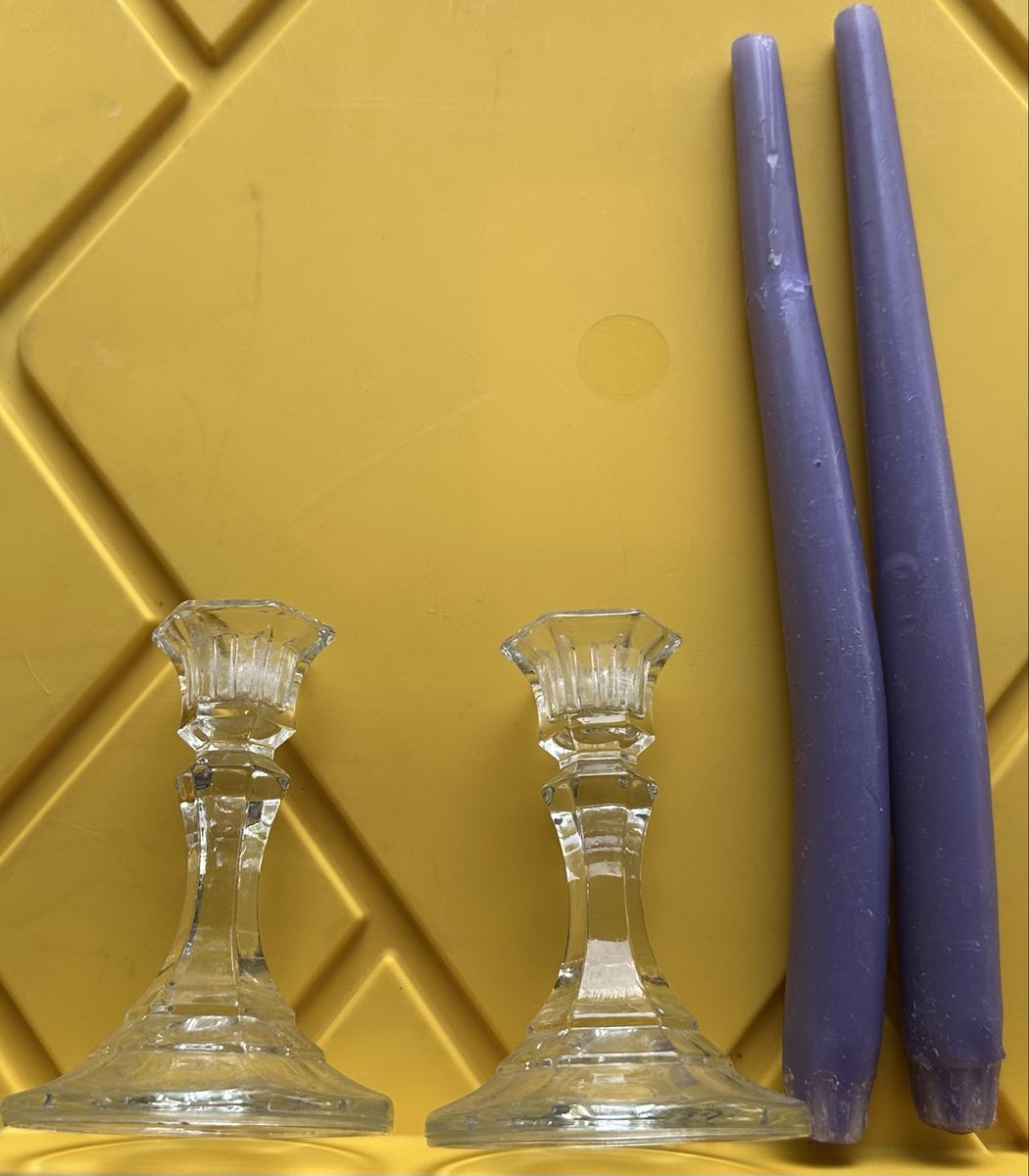 Glass Candle Holders +Candles