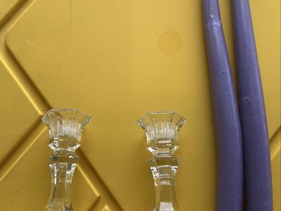 Glass Candle Holders +Candles