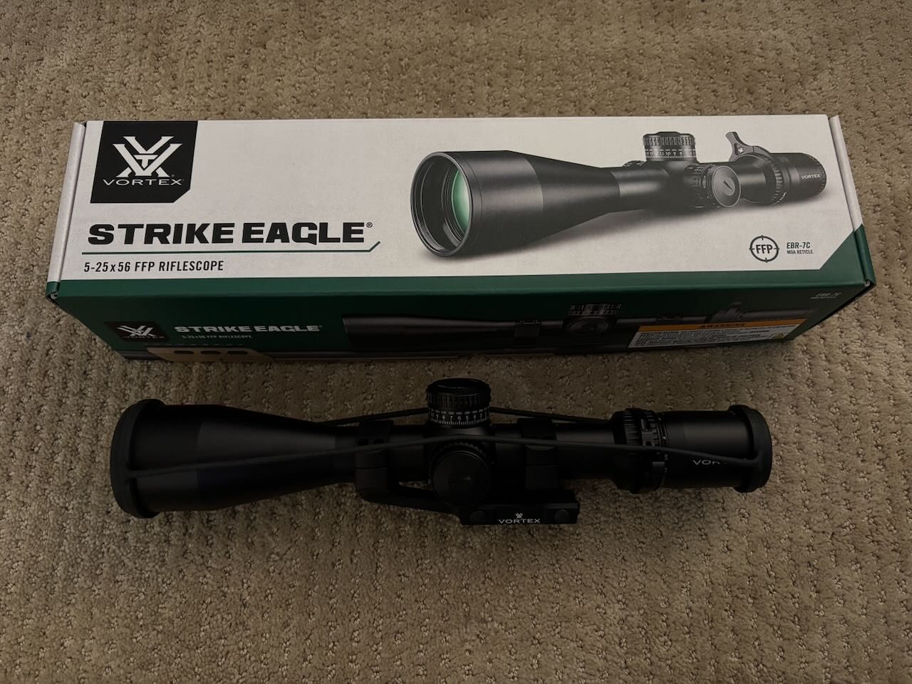 New Vortex Optics Strike Eagle 5-25x56 MOA Optic and Mount For Sale!