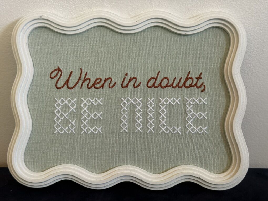 “When in doubt be nice” wall plaque decor