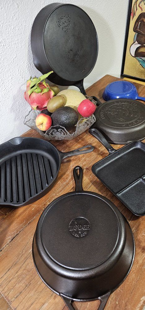 Cast Iron Pans Vintage, Antique and Modern All  Types Any Budget