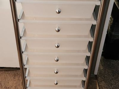 Seville Classics 10-Drawer Organizer Cart, Frost White